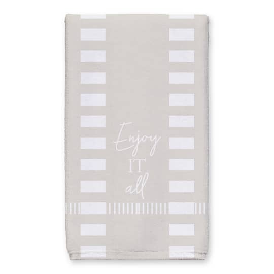 Striped Dashed Lines Enjoy All Tea Towel Set